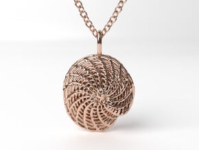 Elphidium Foraminifera Pendant - Science Jewelry in 14k Rose Gold Plated Brass