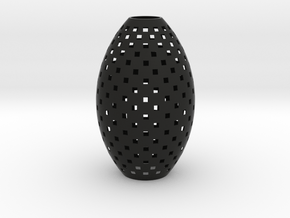 lampshade (Ikebana- Square Design 1) in Black Natural Versatile Plastic