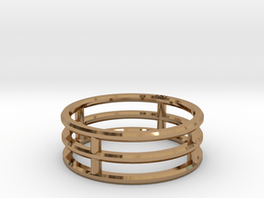Minimalist Triple Band Ring Size 6 in Polished Brass