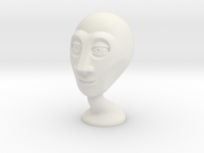 Stylized alien head in White Natural Versatile Plastic