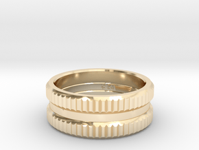 Triple Band iXi Ring Size 6 in 14K Yellow Gold