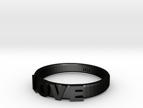 Love Ring - iXi Design - Size 4 in Matte Black Steel