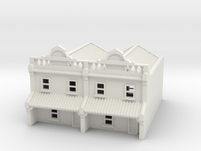 N Scale Terrace House 2 Storey (Double) 1:160 in White Natural Versatile Plastic
