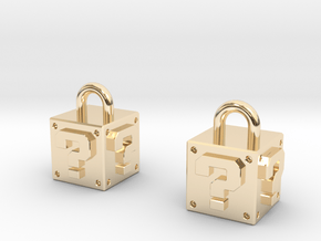 Question Block (pair of earrings) in 14K Yellow Gold