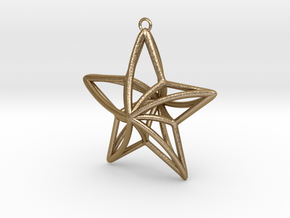 Twisted Star Necklace in Polished Gold Steel