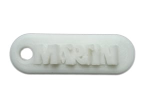 MARTIN Personalized keychain embossed letters in White Natural Versatile Plastic