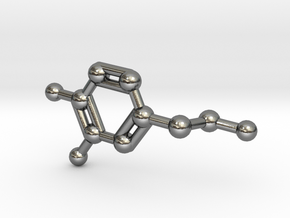 Dopamine Molecule Necklace in Polished Silver