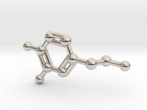 Dopamine Molecule Necklace in Platinum