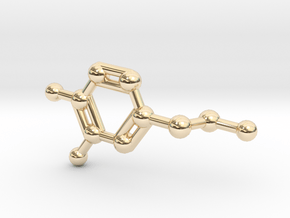 Dopamine Molecule Necklace in 14K Yellow Gold