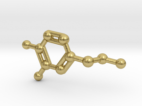 Dopamine Molecule Necklace in Natural Brass