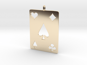 Ace of Spades in 14k Gold Plated Brass