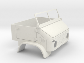 Unimog U404 & Front window 1:10 in White Natural Versatile Plastic: 1:10
