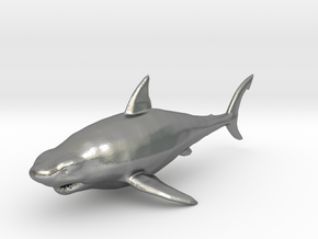 Megalodon shark kaiju monster miniature games rpg in Natural Silver