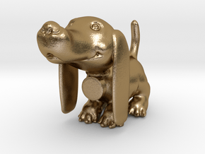 Doxie: Cute Pup in Polished Gold Steel