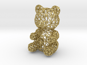 Teddy Bear Wireframe in Natural Brass