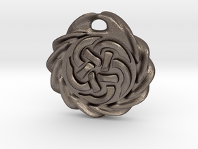 Celtic Pendant in Polished Bronzed-Silver Steel