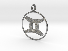 Gemini pendant  in Polished Silver