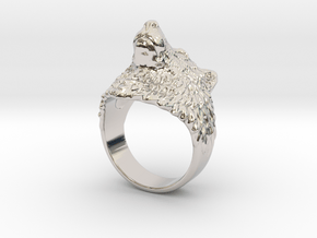 Proud Wolf animal head ring jewelry in Platinum: 11.5 / 65.25