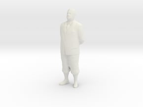 HO Scale Old Man in White Natural Versatile Plastic