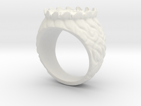 floral ring in White Natural Versatile Plastic: Medium