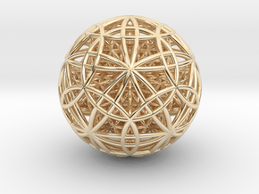 IcosaDodecasphere w/ FOL Stel. Icosahedron 2.5" in 14K Yellow Gold