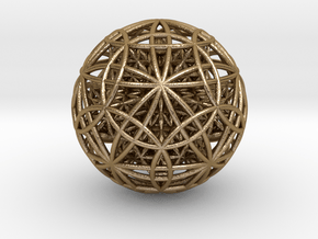 IcosaDodecasphere w/ FOL Stel. Icosahedron 4" in Polished Gold Steel