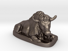 Bison in Polished Bronzed-Silver Steel