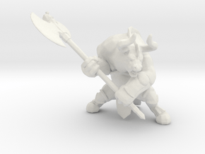Minotaur with Axe DnD miniature games rpg dungeons in White Natural Versatile Plastic