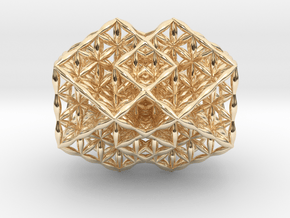Siamese Twin Flower of Life Vector Equilibrium in 14K Yellow Gold