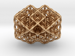Siamese Twin Flower of Life Vector Equilibrium in Natural Bronze