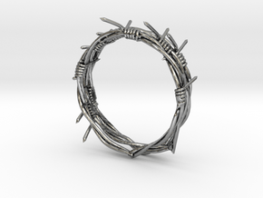 barbed ring in Antique Silver: Small