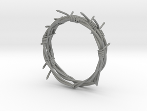 barbed ring in Gray PA12: Small