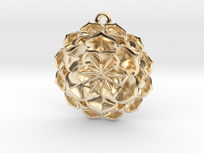 lotus_flower_D16mm in 14k Gold Plated Brass