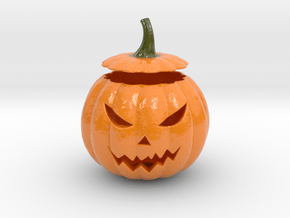 Halloween Pumpkin aka Jack-O-Lantern in Glossy Full Color Sandstone
