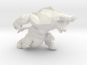 Minotaur charging DnD miniature games rpg dungeons in White Natural Versatile Plastic