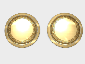 Greek Circle - Round Power Shields (L&R) in Tan Fine Detail Plastic: Small