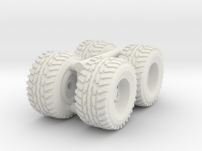 1/64 Scale New Style 4x4 Mud Set in White Natural Versatile Plastic