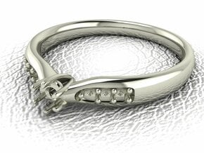 Tiny 6 claw engagement ring NO STONES SUPPLIED in Fine Detail Polished Silver