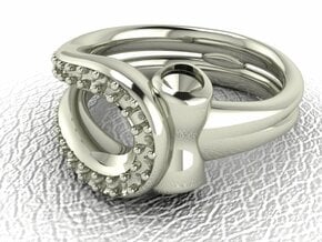Tension setting solitaire 3 NO STONES SUPPLIED in 14k White Gold