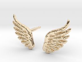 wings_and_stars_stud in 14k Gold Plated Brass