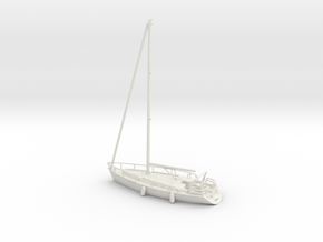 Sailboat 01.HO Scale (1:87) in White Natural Versatile Plastic