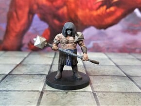 Dwarf Barbarian with Maul and mask in Tan Fine Detail Plastic