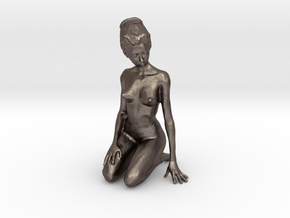 Nude Girl in Polished Bronzed-Silver Steel