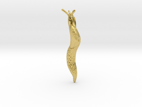 Slug Pendant - Science Jewelry in Polished Brass