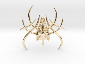 Eel Skull Deco Pendant in 14k Gold Plated Brass