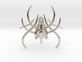 Eel Skull Deco Pendant in Platinum