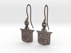 Legend of Zelda Inspired Earrings With Hooks in Polished Bronzed Silver Steel