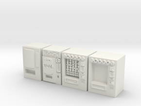 Snack machines (x4) 1/72 in White Natural Versatile Plastic