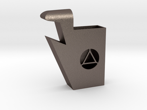 BiMaterial Juul Holder and Bottle Opener (Opener) in Polished Bronzed-Silver Steel