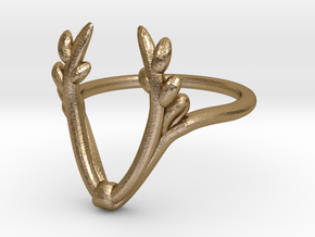 antler ring in Polished Gold Steel: 5 / 49